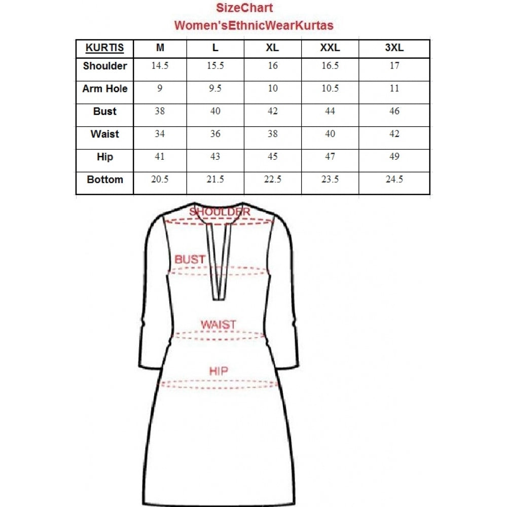 Generic Women's Khadi Printed A Line Kurti (Off White, Khadi)