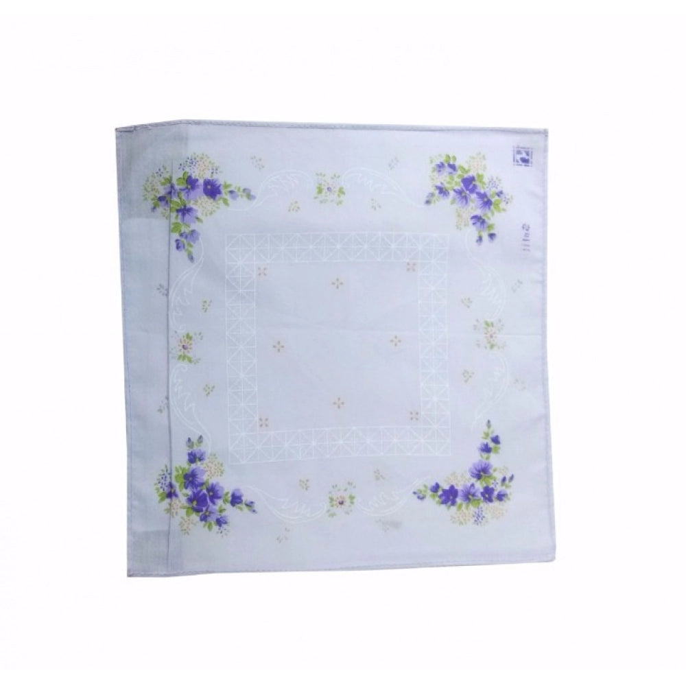 Pack Of_6 Desinger Flower Medium Size Handkerchiefs (Color: Assorted)