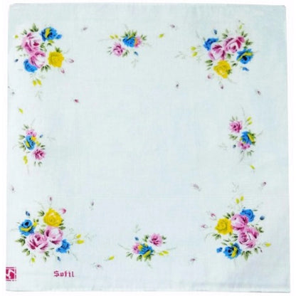 Pack Of_8 White Fashion Medium Size Handkerchiefs (Color: Assorted)