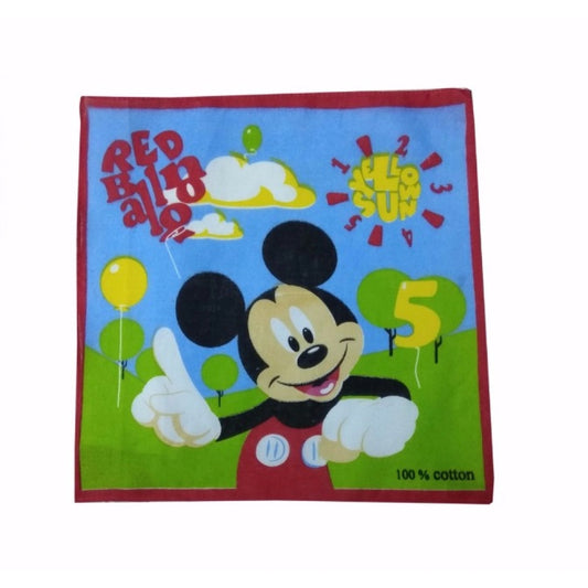 Pack Of_8 Micky Mouse Medium Size Handkerchiefs (Color: Assorted)