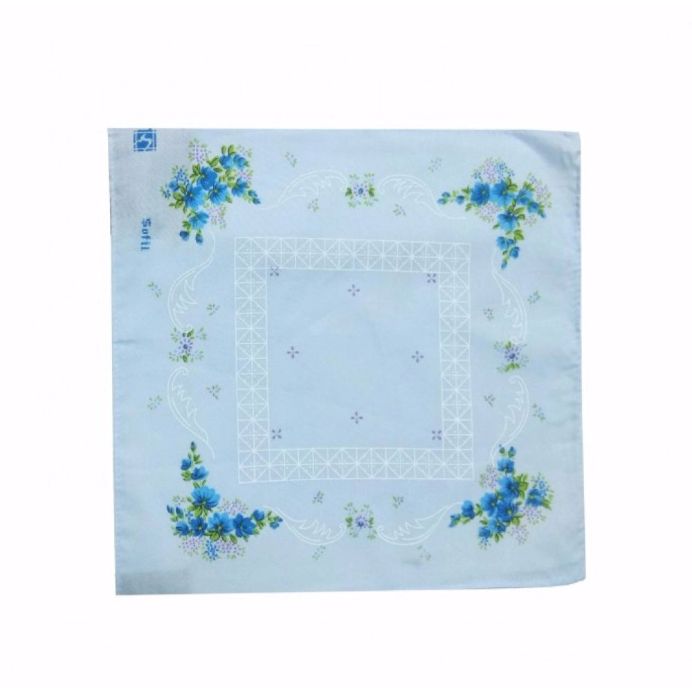 Pack Of_6 Desinger Flower Medium Size Handkerchiefs (Color: Assorted)