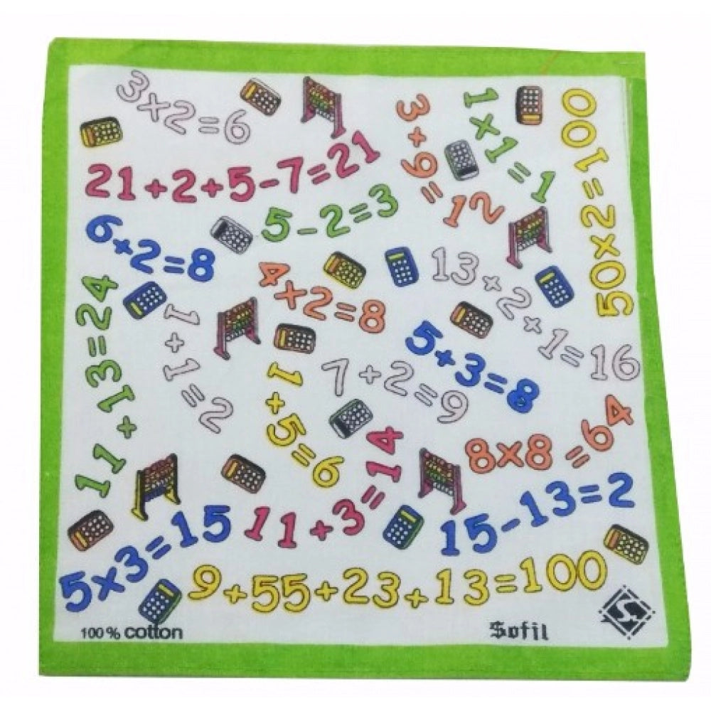 Pack Of_8 Numeric Small Size Handkerchiefs (Color: Assorted)