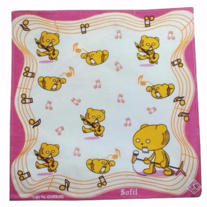 Pack Of_8 Cartoon With Music Notes Small Size Handkerchiefs (Color: Assorted)