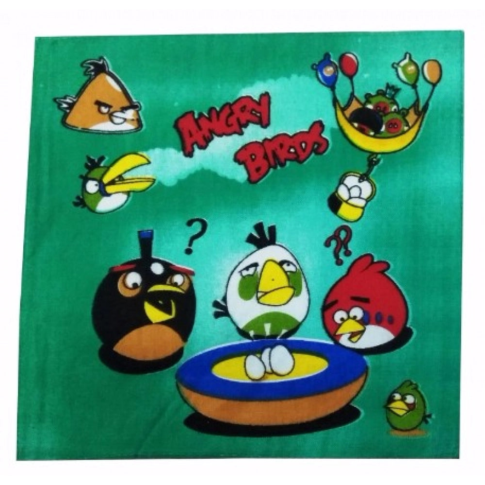 Pack Of_8 Angry Bird Small Size Handkerchiefs (Color: Assorted)