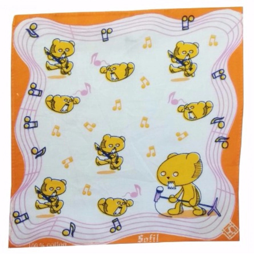 Pack Of_8 Cartoon With Music Notes Small Size Handkerchiefs (Color: Assorted)