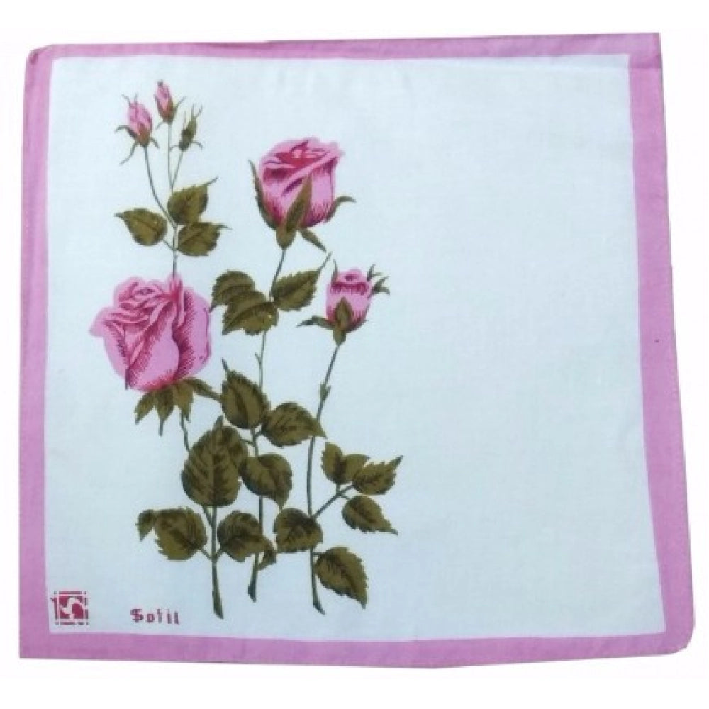 Pack Of_12 Flower Fashion Small Size Handkerchiefs (Color: Assorted)