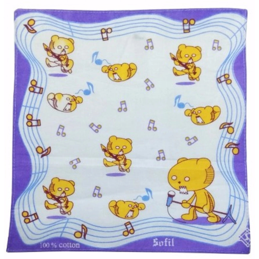 Pack Of_8 Cartoon With Music Notes Small Size Handkerchiefs (Color: Assorted)