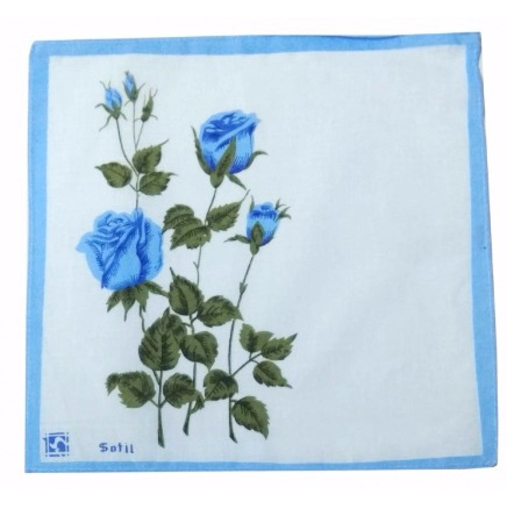 Pack Of_12 Flower Fashion Small Size Handkerchiefs (Color: Assorted)