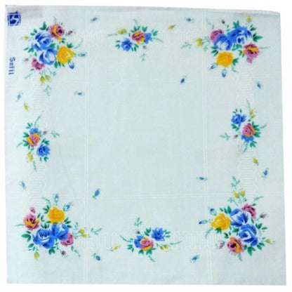 Pack Of_8 White Fashion Medium Size Handkerchiefs (Color: Assorted)