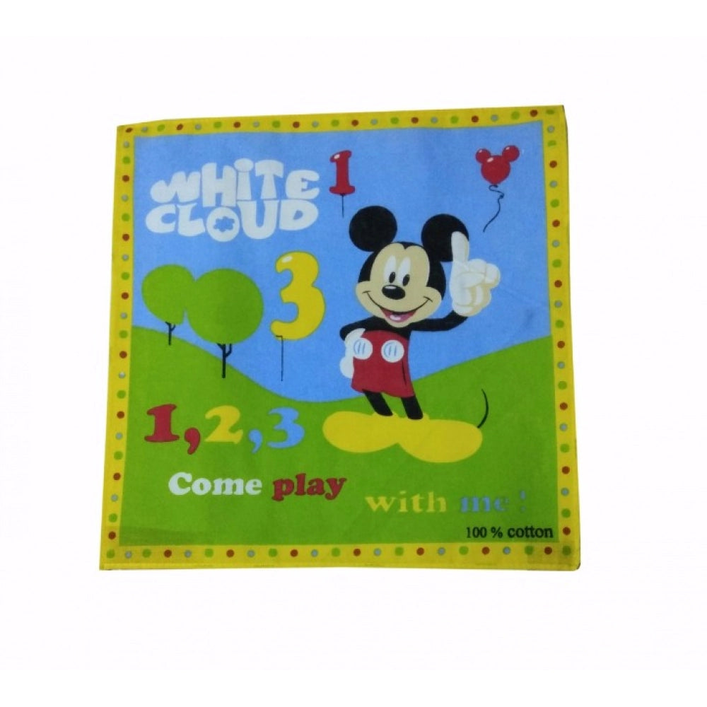 Pack Of_8 Micky Mouse Medium Size Handkerchiefs (Color: Assorted)