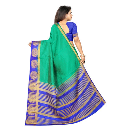 Women's Kanjivaram Silk Saree With Unstitched Blouse Piece (Green, 5-6 Mtrs)