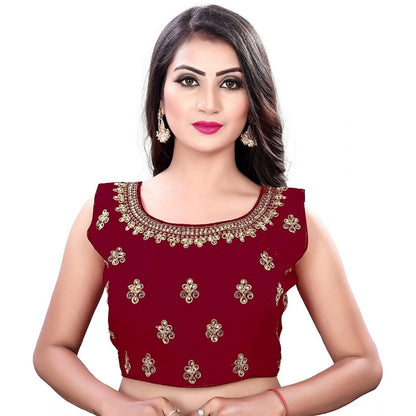 Women's Sleeveless Phantom Readymade Blouse (Maroon, Free Size: Up To 34 Inch)