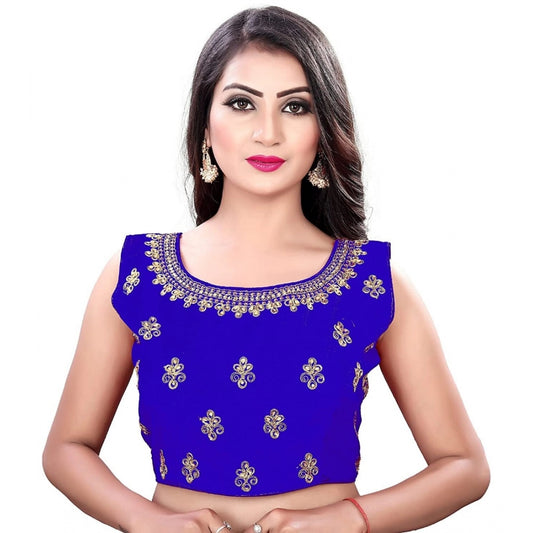 Women's Sleeveless Phantom Readymade Blouse (Royal Blue, Free Size: Up To 34 Inch)