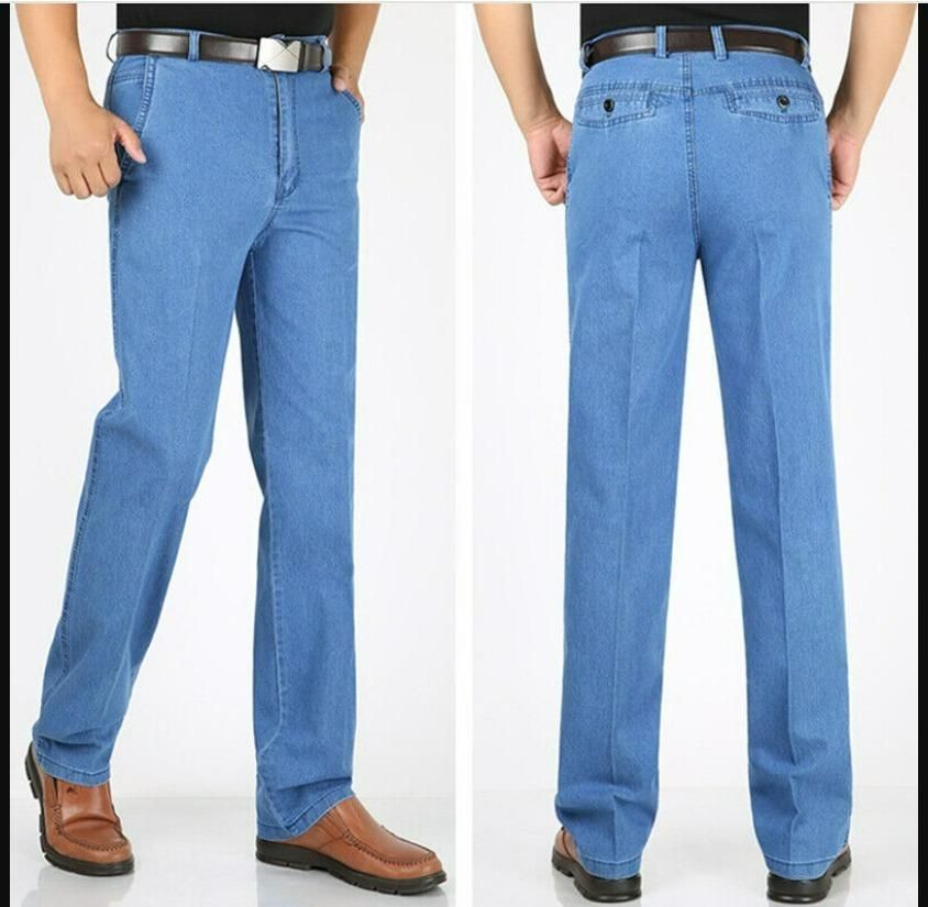 Mens Casual Denim Solid Jeans