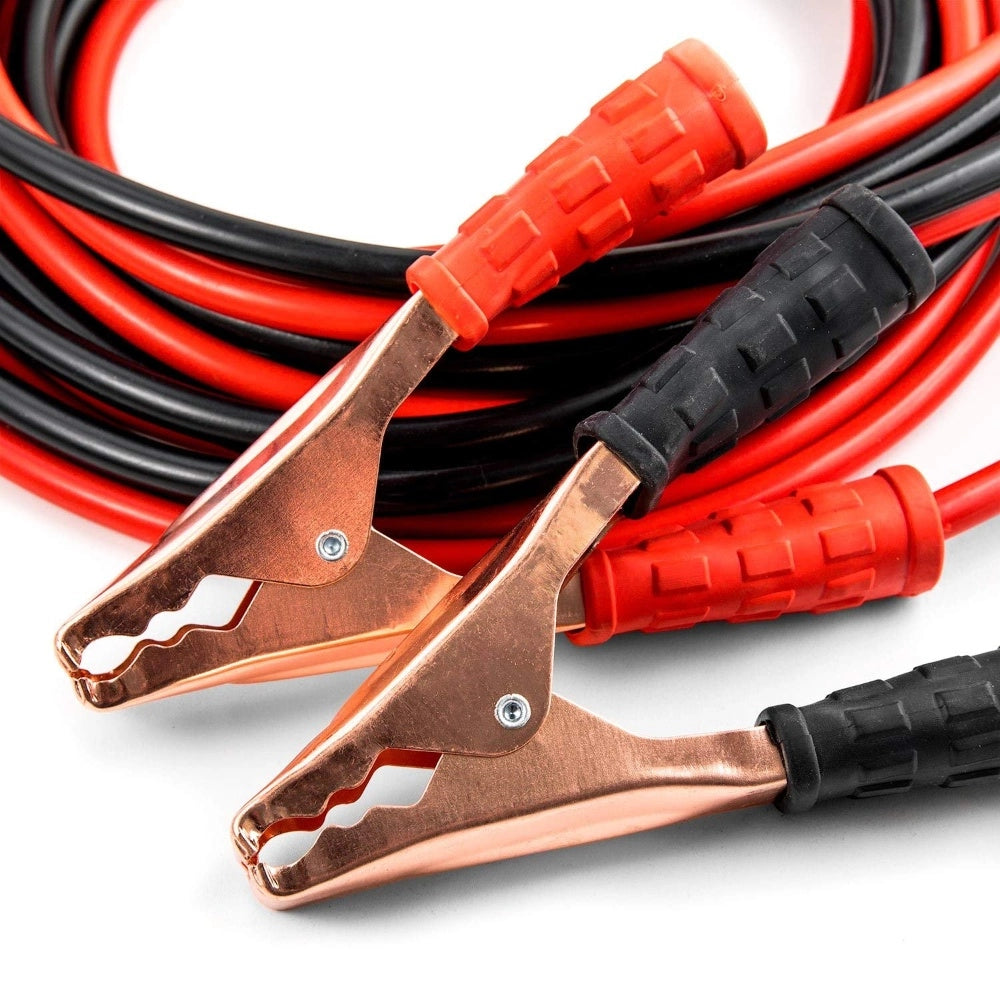 500 Amp Heavy Duty Jumper Booster Cables Anti Tangle Copper Care Universal For Car (Red)