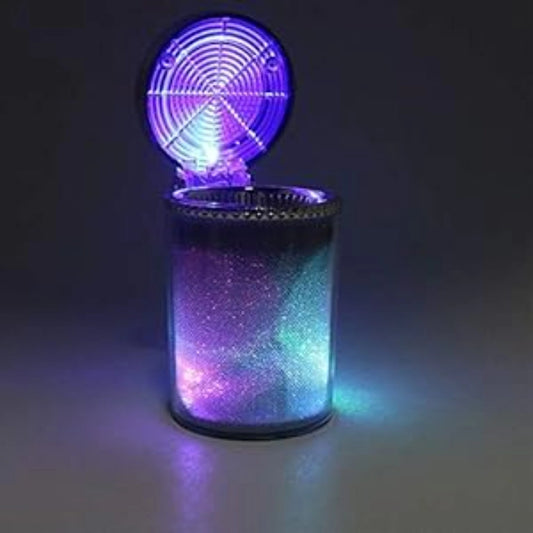 Designer Car Ash Tray Ashtray With Blue Led Light &amp; Rainbow Colors (Multicolor)