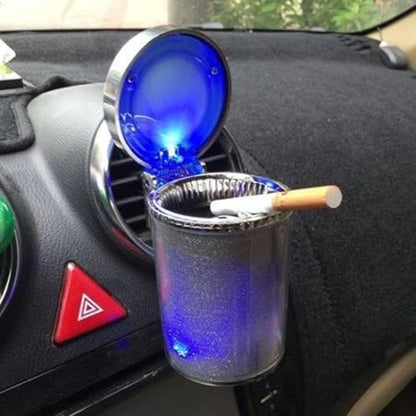 Designer Car Ash Tray Ashtray With Blue Led Light &amp; Rainbow Colors (Multicolor)