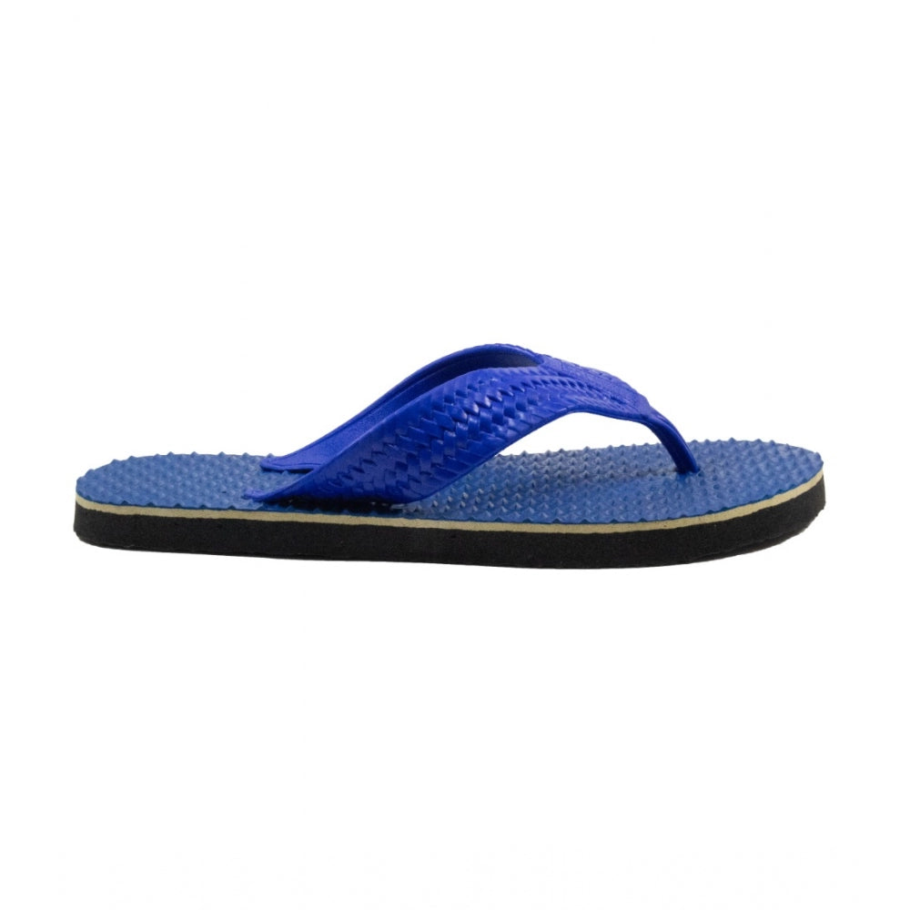 Generic Unisex Textured Lightweight Flip-Flop Hawai Slipper (Blue)