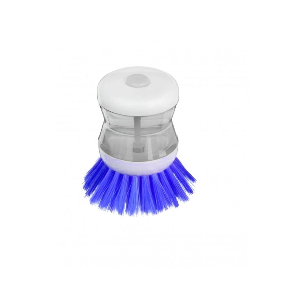 Pack Of_2 Plastic Wash Basin Brush Cleaner With Liquid Soap Dispenser (Color: Assorted)