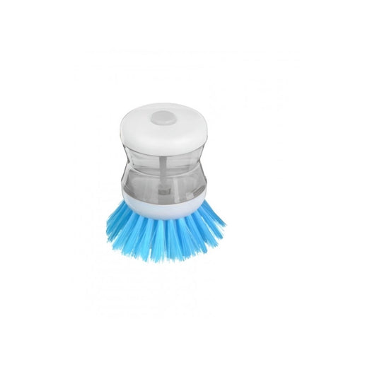 Pack Of_2 Plastic Wash Basin Brush Cleaner With Liquid Soap Dispenser (Color: Assorted)