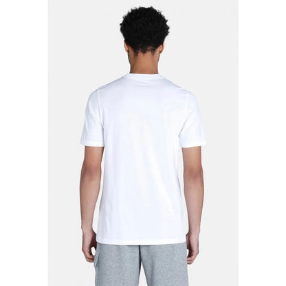 Men's Casual Half sleeve Printed Polyester Crew Neck T-shirt (White)