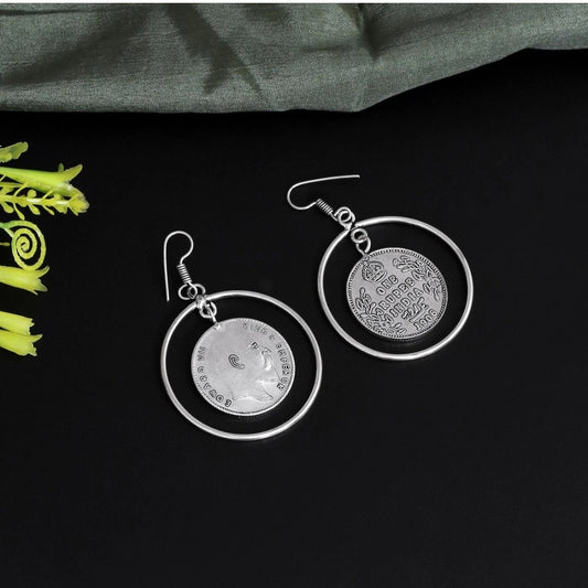 Generic Women's Silver Color Oxidised Earrings