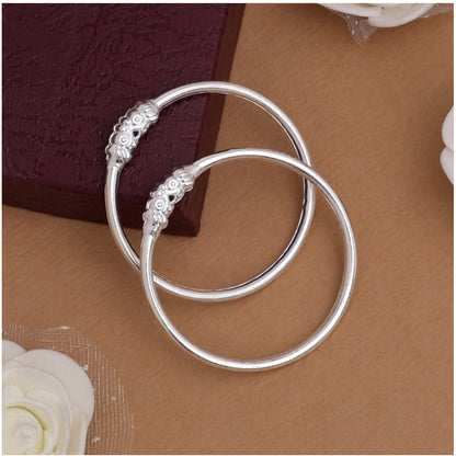 Generic Silver Color 1 Pair Of Oxidised Kids Bangles Size: 1.6