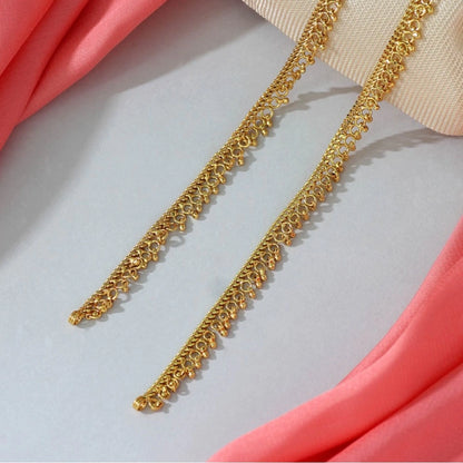 Generic Women's Gold Color Anklets (Free Size: Upto 10&quot;)