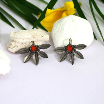 Generic Women's Orange Color Oxidised Earrings