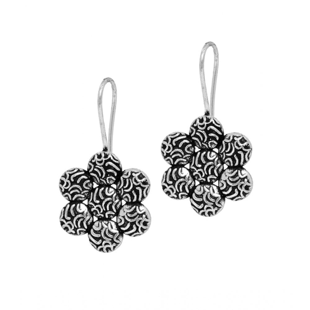 Generic Women's New Designer Flower Shape Handmade Indian Traditional Oxidised Stud Earrings