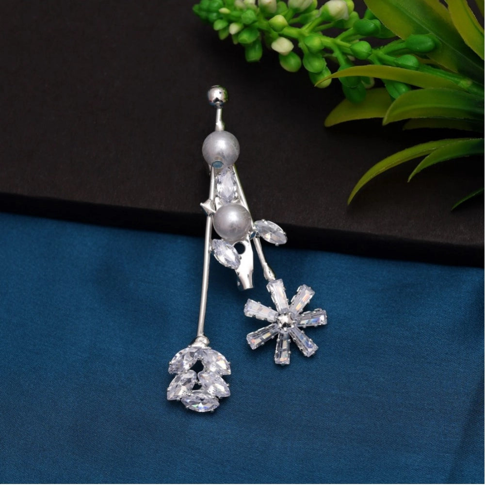 Generic Women's Silver Color Brooch Use Burkha Pin &amp; Dupatta / Saree Pin