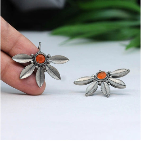 Generic Women's Orange Color Oxidised Earrings