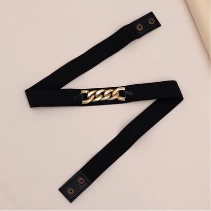 Generic Women's Gold &amp; Black Color Kamarband Elastic Waist Belt For Women//Girls Adjustable Hip Belt