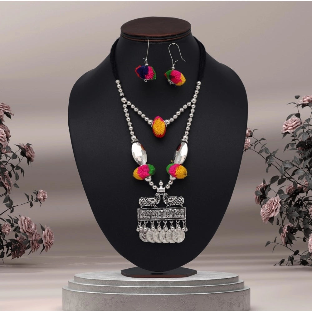 Generic Women's Multi Color Oxidised Necklace Set