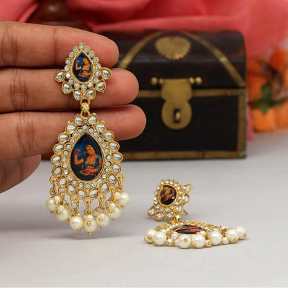 Generic Women's Multi Color Kundan Kundan Earrings