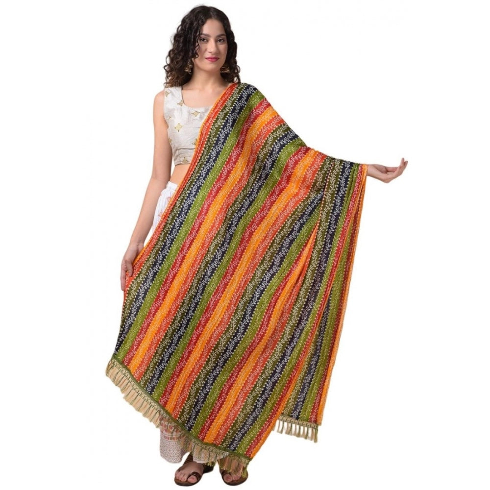 Generic Women's Chanderi Printed Dupatta (Multicolor, Length: 2.25 to 2.50 Mtr)