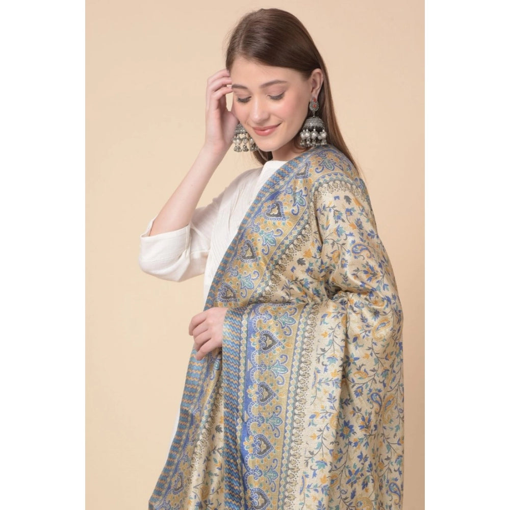 Women's Art Silk Printed Dupatta (Grey, Length: 2.25 to 2.50 Mtr)