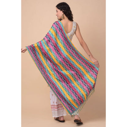 Generic Women's Chanderi Printed Dupatta (Multicolor, Length: 2.25 to 2.50 Mtr)