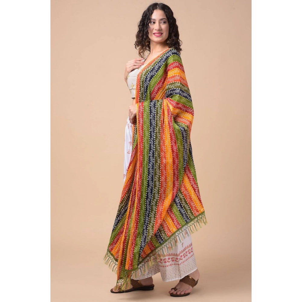 Generic Women's Chanderi Printed Dupatta (Multicolor, Length: 2.25 to 2.50 Mtr)