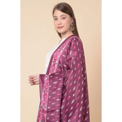 Generic Women's Art Silk Printed Dupatta (Purple, Length: 2.25 to 2.50 Mtr)