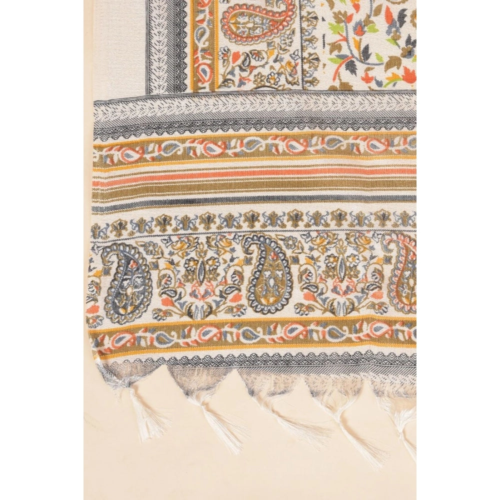 Generic Women's Art Silk Printed Dupatta (White, Length: 2.25 to 2.50 Mtr)