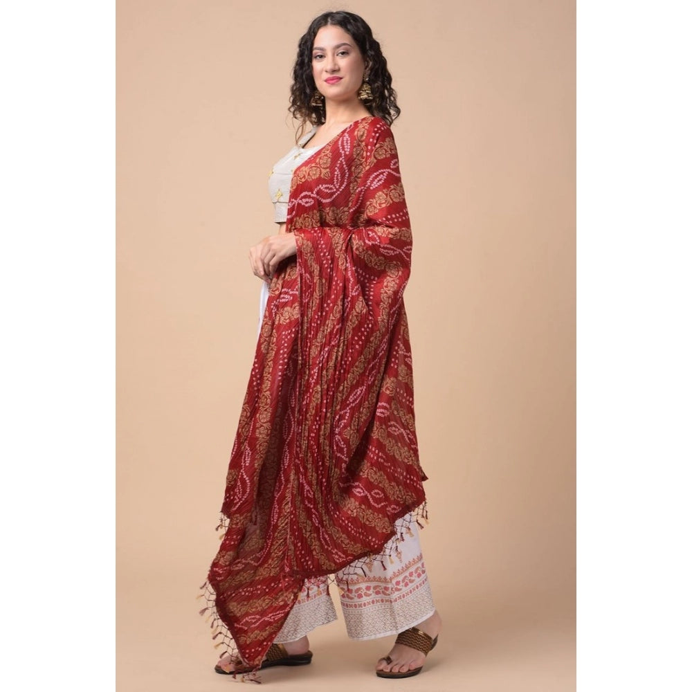 Women's Chanderi Printed Dupatta (Multicolor, Length: 2.25 to 2.50 Mtr)