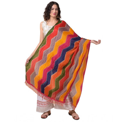 Generic Women's Chanderi Printed Dupatta (Multicolor, Length: 2.25 to 2.50 Mtr)