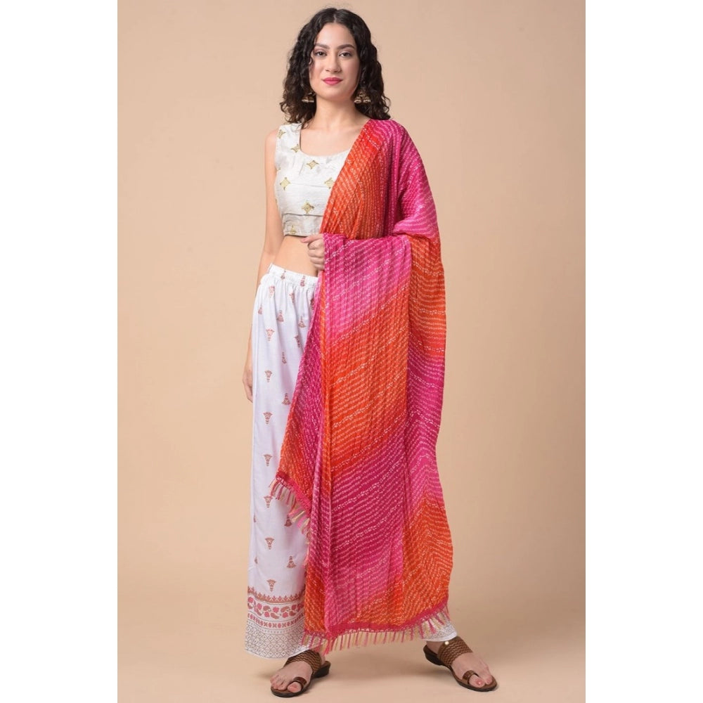 Women's Chanderi Printed Dupatta (Multicolor, Length: 2.25 to 2.50 Mtr)