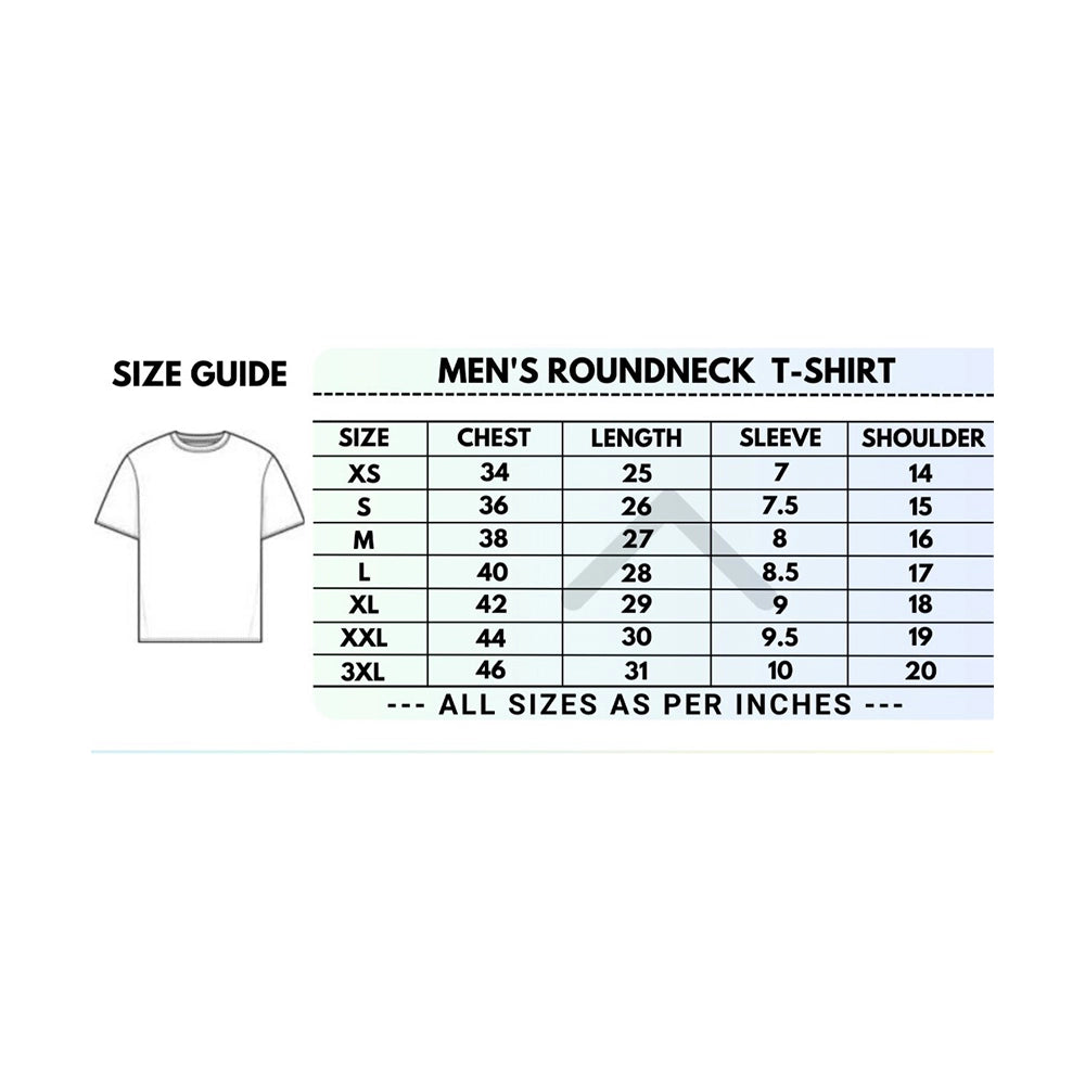 Men's Casual Half Sleeve Printed Cotton Blended Round Neck T-shirt (Sky)