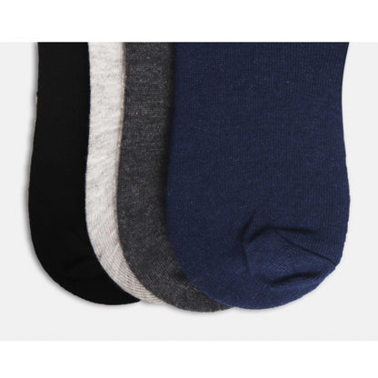 4 Pairs Unisex Casual Cotton Blended Solid Ankle length Socks (Assorted)