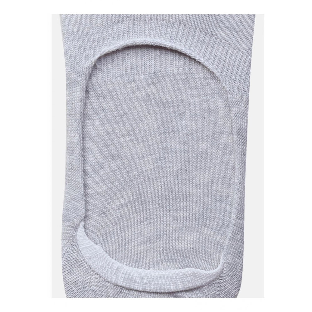 5 Pairs Unisex Casual Cotton Blended Solid No-show Socks (Light Grey)