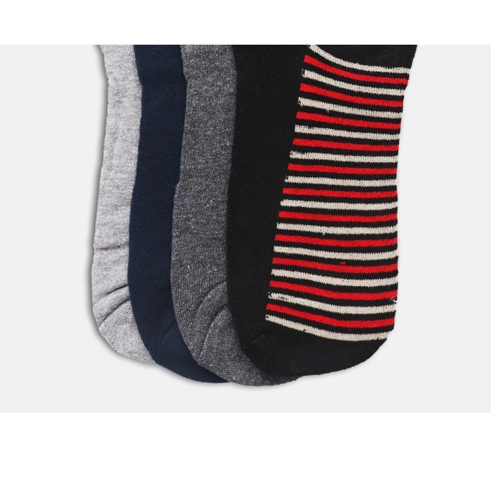 4 Pairs Men's Casual Cotton Blended Printed Mid-Calf length Socks (Assorted)