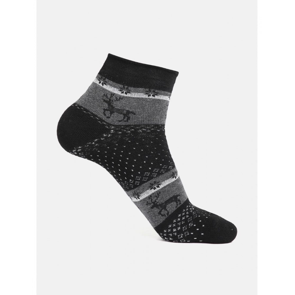 4 Pairs Men's Casual Cotton Blended Printed Ankle length Socks (Assorted)