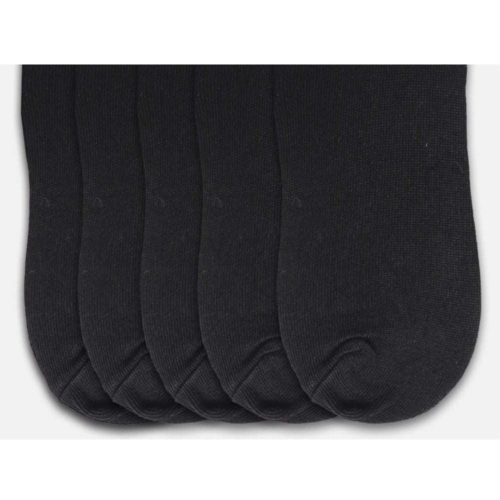 5 Pairs Unisex Casual Cotton Blended Solid Ankle length Socks (Black)